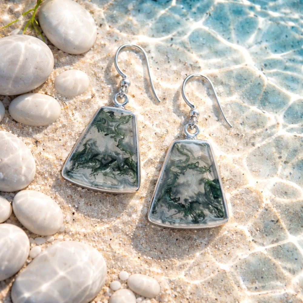 Moss Agate Earrings